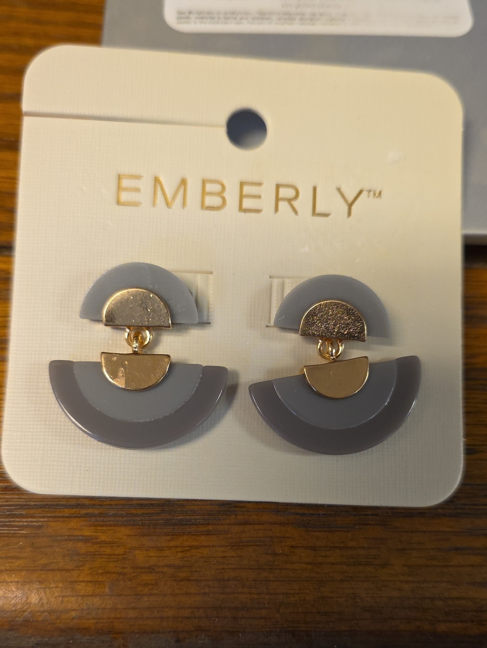 Kohl's Emberly Gray and Gold Tiered Semicircle Drop Earrings